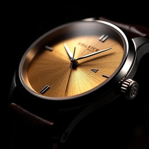 The Solstice '24 Limited Edition watch, showcasing its unique burnished gold sunburst dial.